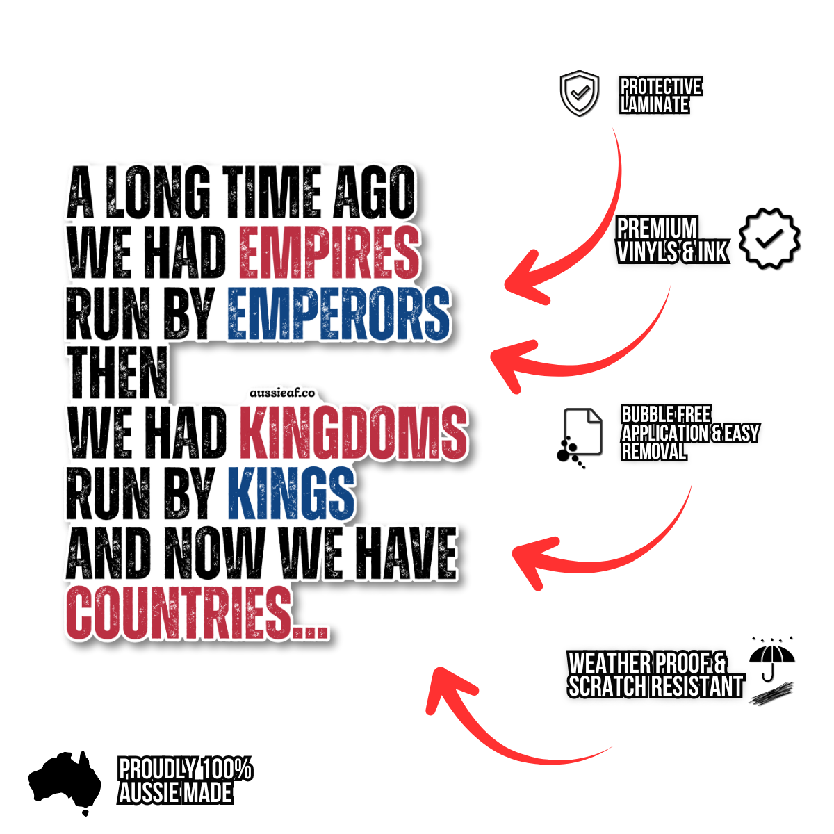 A Long Time Ago We Had Empires UV Vinyl Bumper Sticker