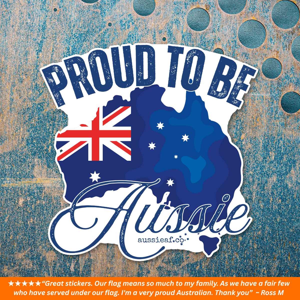 Proud to be Aussie Australian Flag UV Vinyl Bumper Sticker