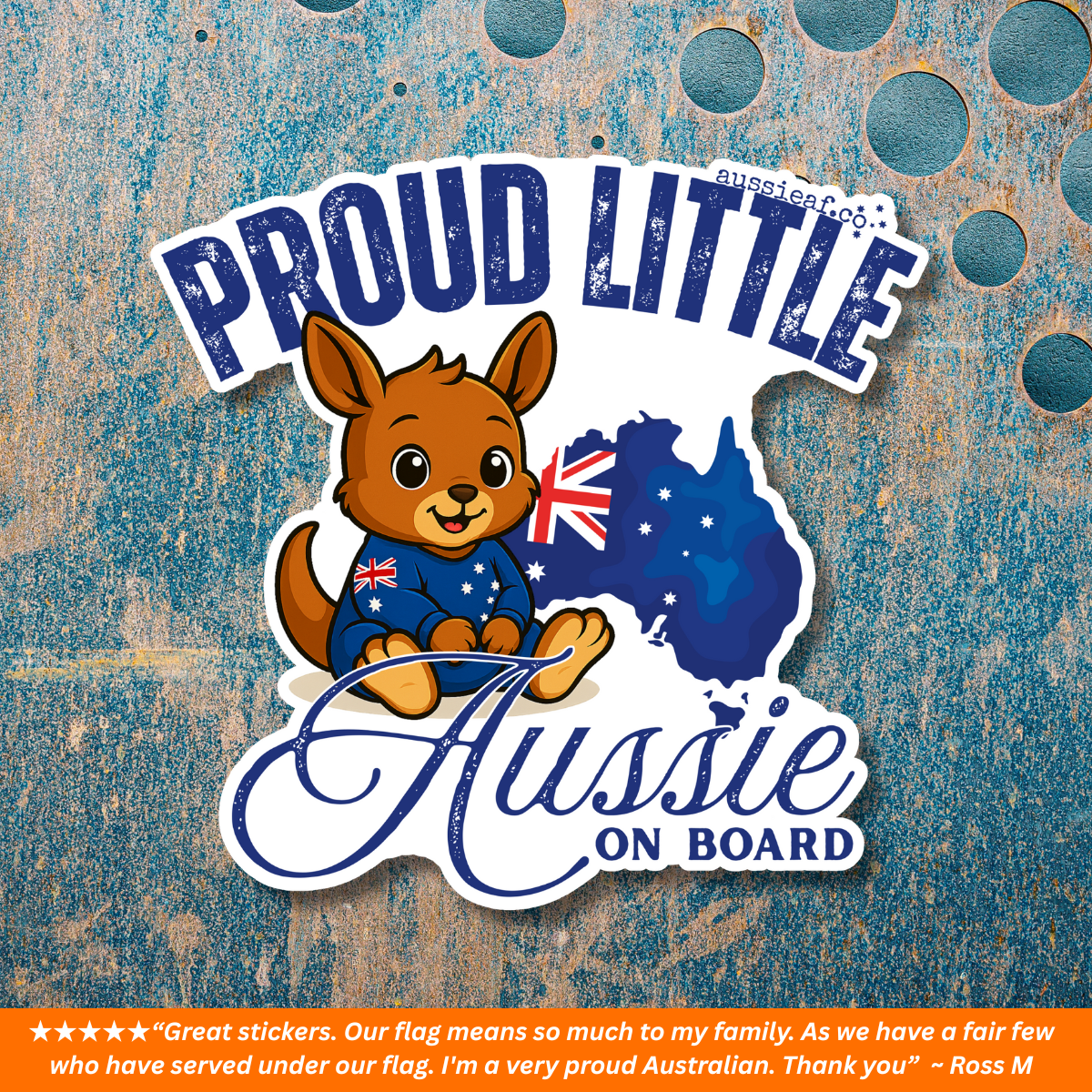 Proud Little Aussie on Board UV Vinyl Bumper Sticker