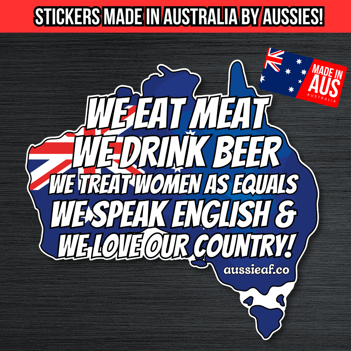 We Love Our Country Australian Flag Statement Car Bumper Sticker