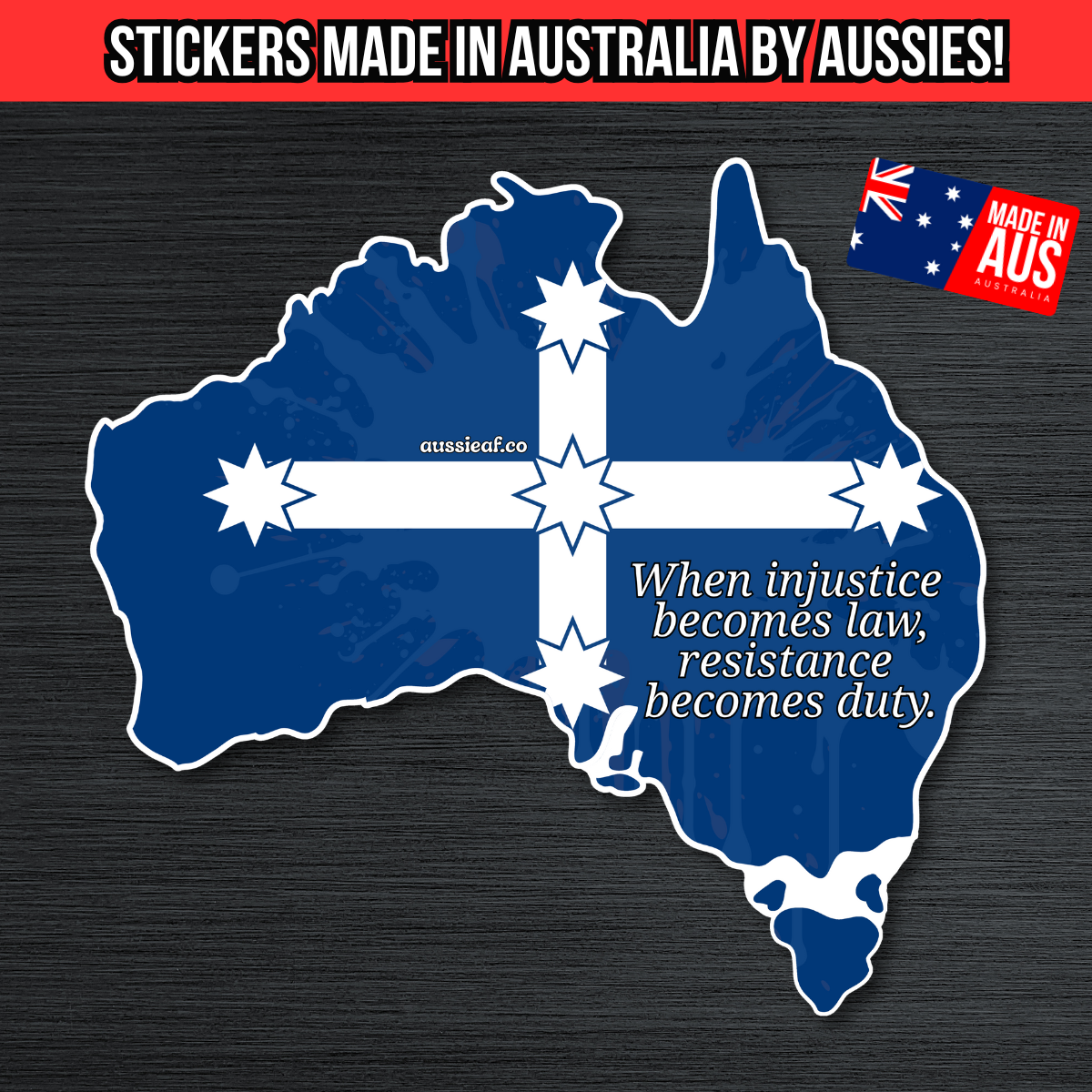 When Injustice Becomes Law Eureka Flag Car Bumper Sticker
