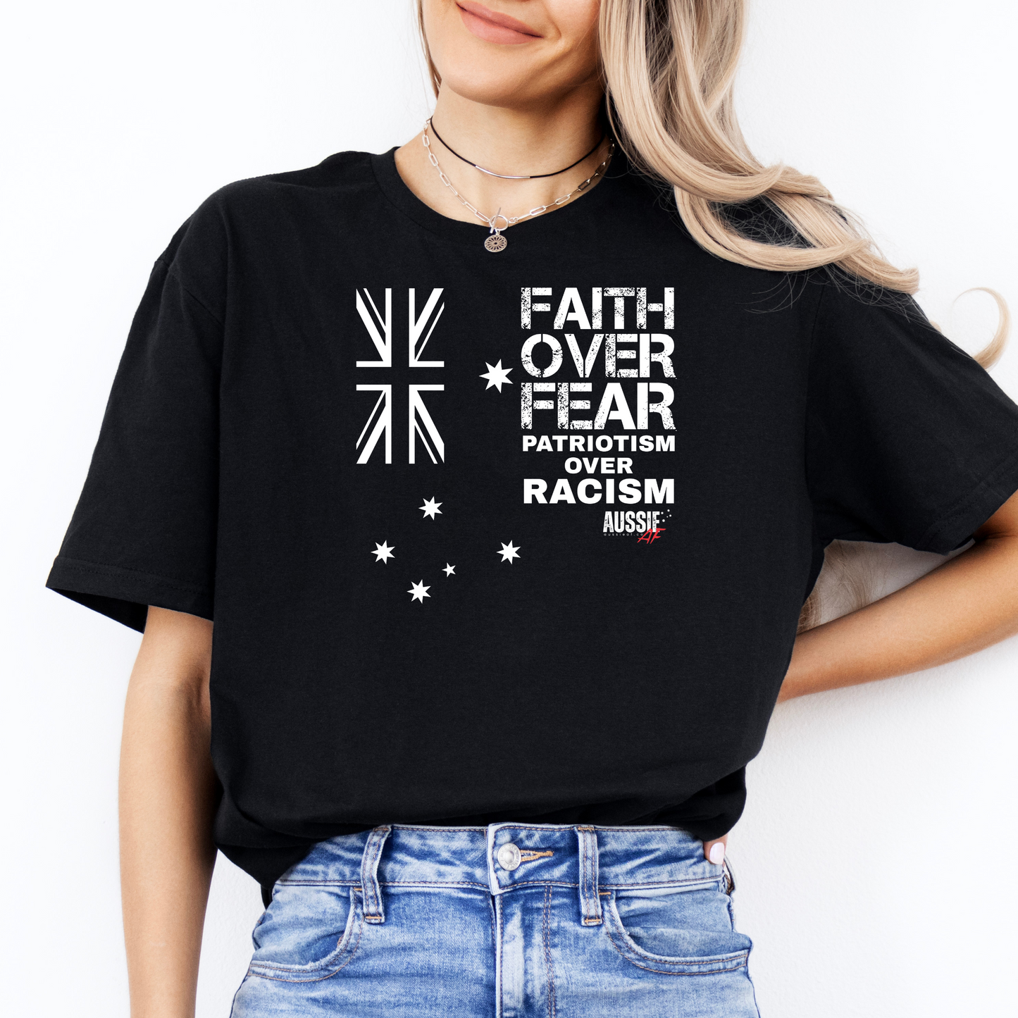 Faith Over Fear Patriotism Over Racism Australian Flag Shirt