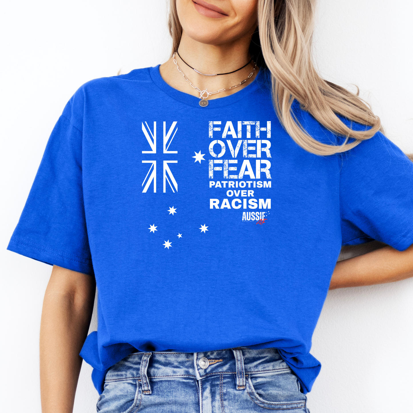 Faith Over Fear Patriotism Over Racism Australian Flag Shirt