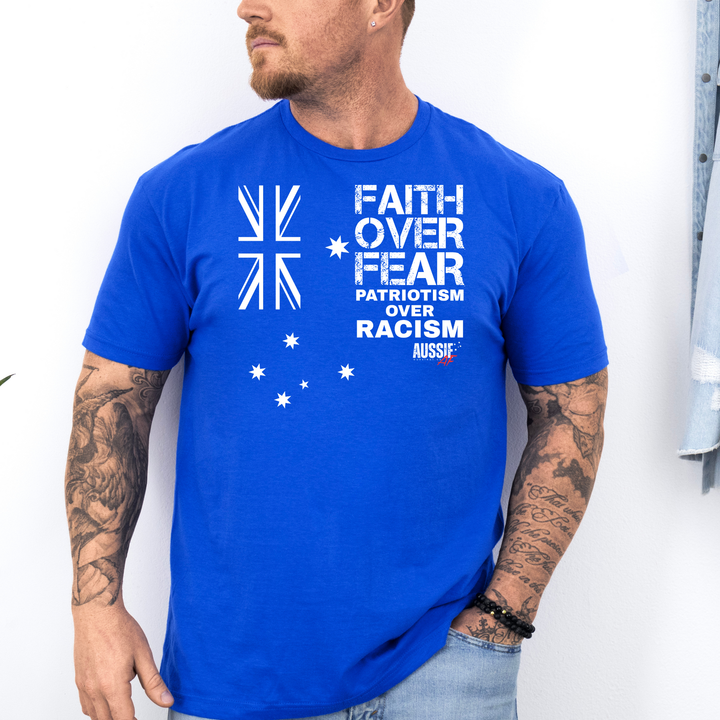 Faith Over Fear Patriotism Over Racism Australian Flag Shirt