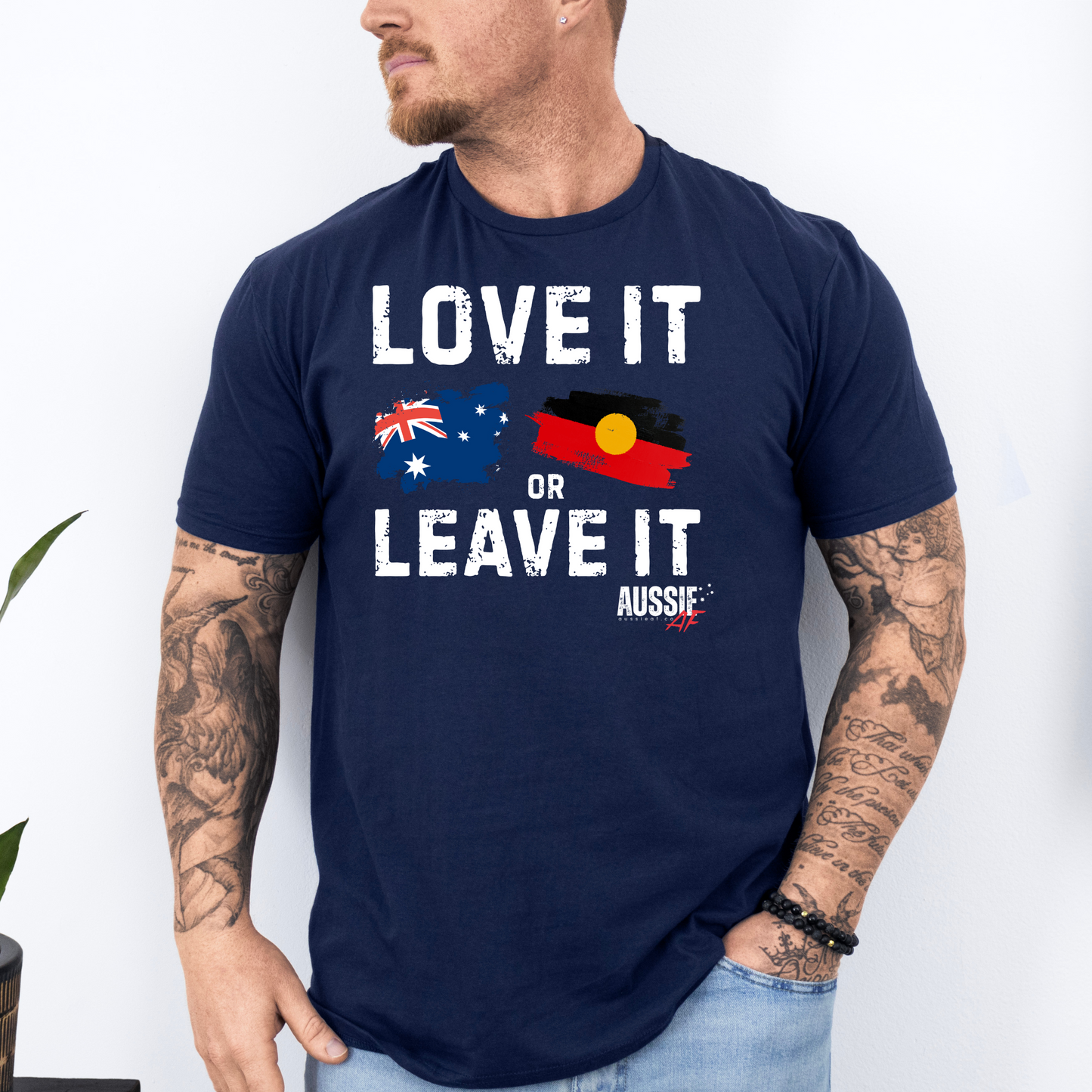 Love It or Leave It Aussie/Aboriginal Flag Shirt