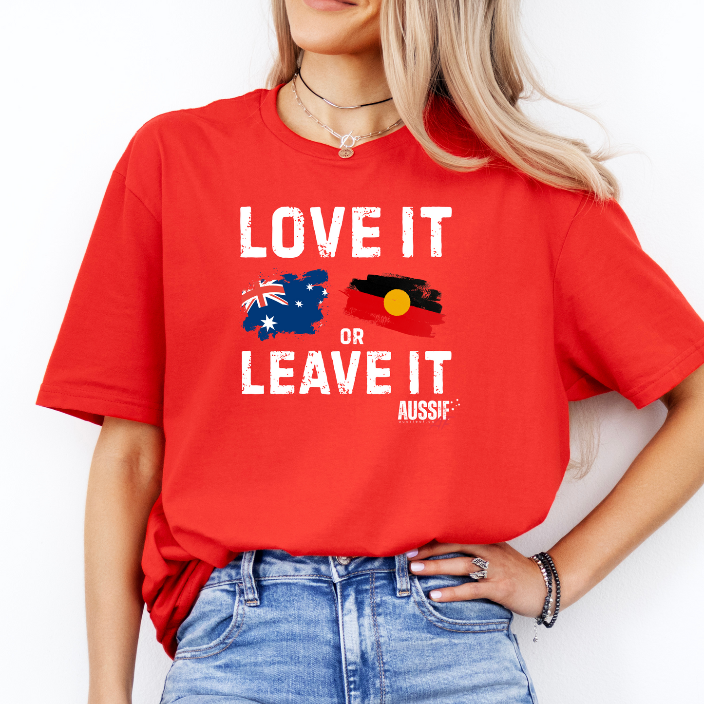 Love It or Leave It Aussie/Aboriginal Flag Shirt