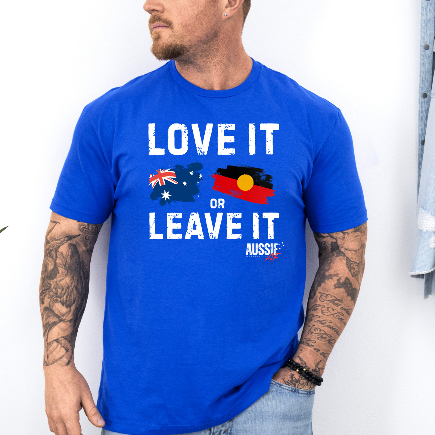 Love It or Leave It Aussie/Aboriginal Flag Shirt