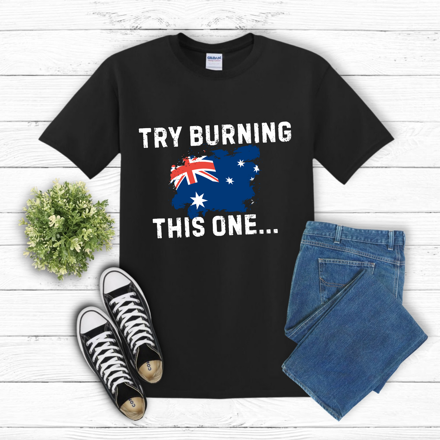 Try Burning This One Australian Flag Shirt