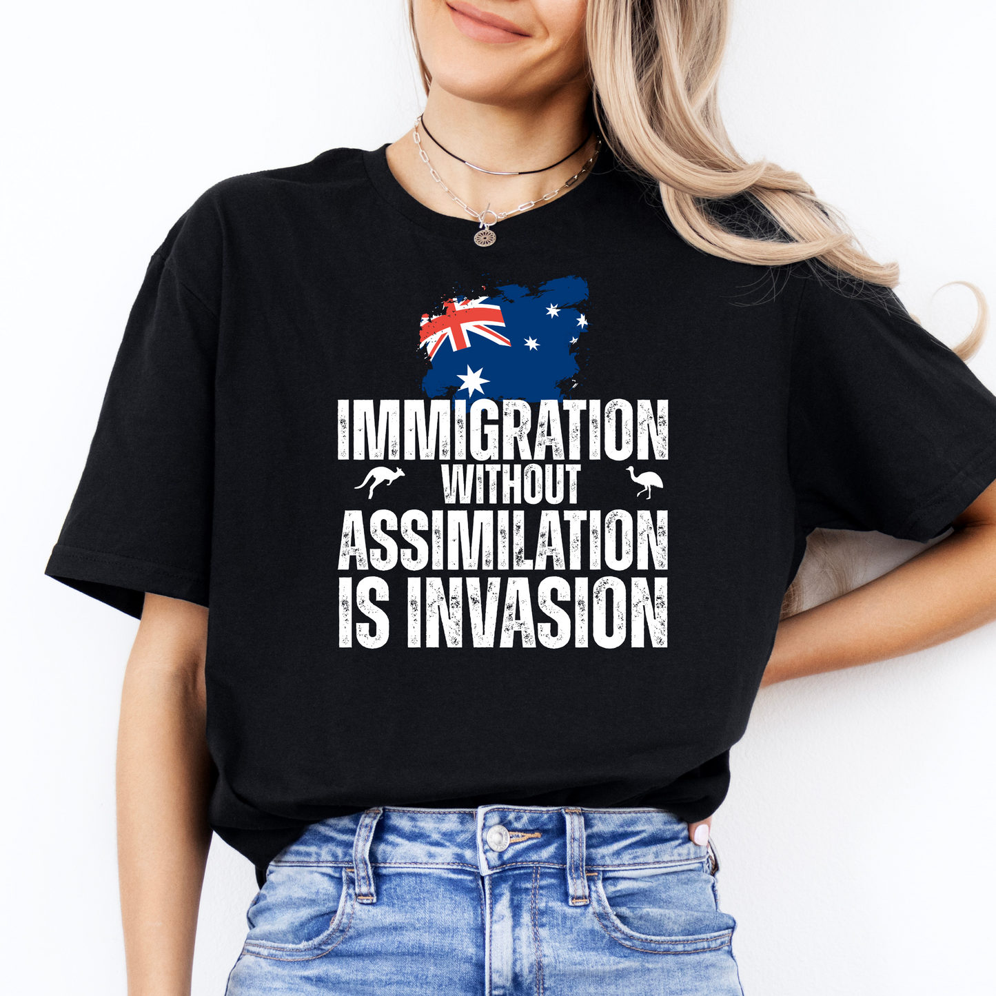 Immigration without Assimilation is Invasion Australian Flag Shirt