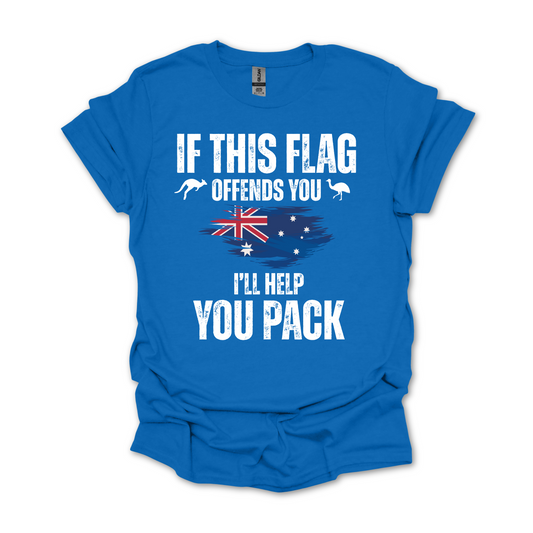Big Fella Fits, If This Flag Offends You Australian Flag Shirt