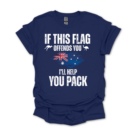 Big Fella Fits, If This Flag Offends You Australian Flag Shirt