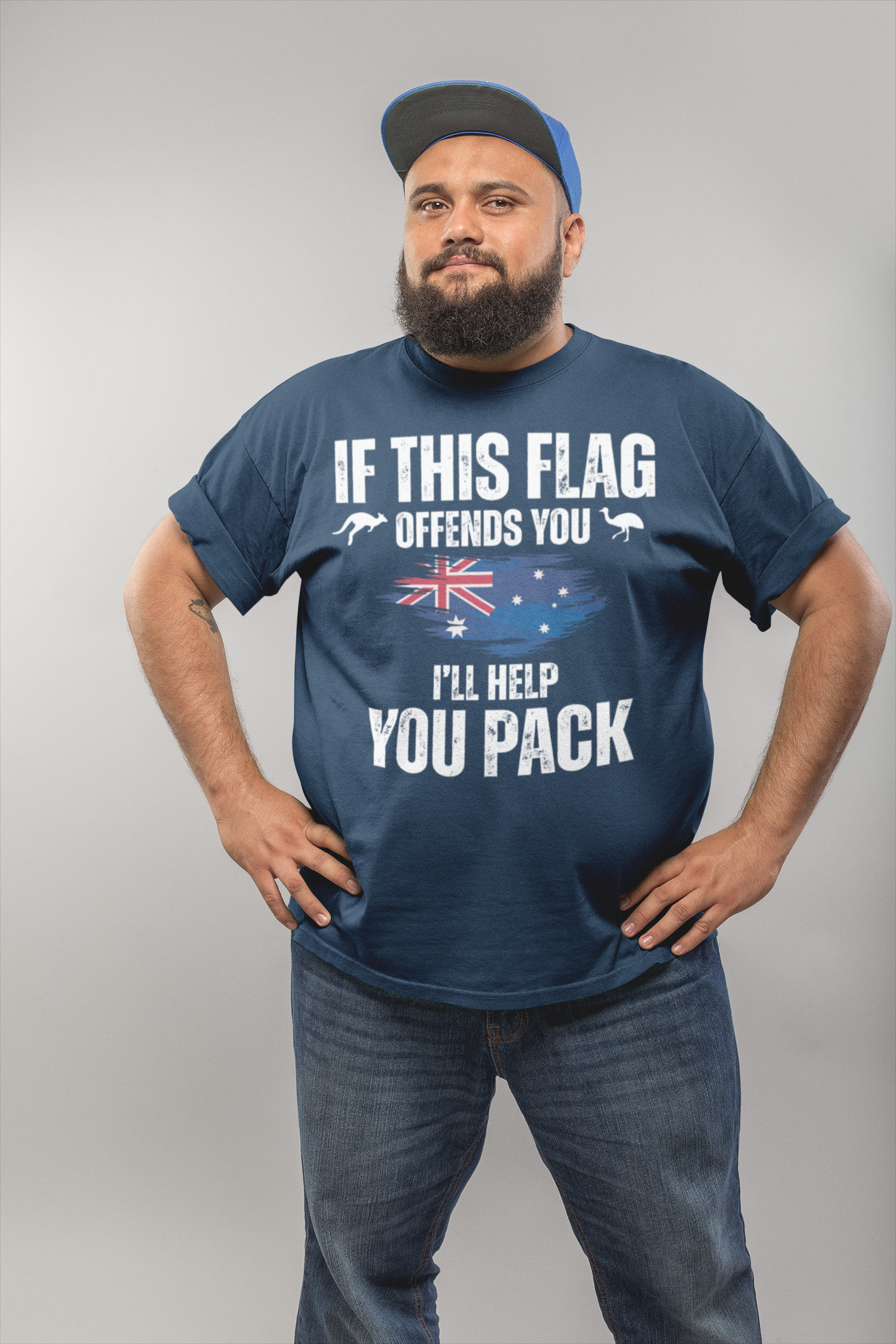 Big Fella Fits, If This Flag Offends You Australian Flag Shirt