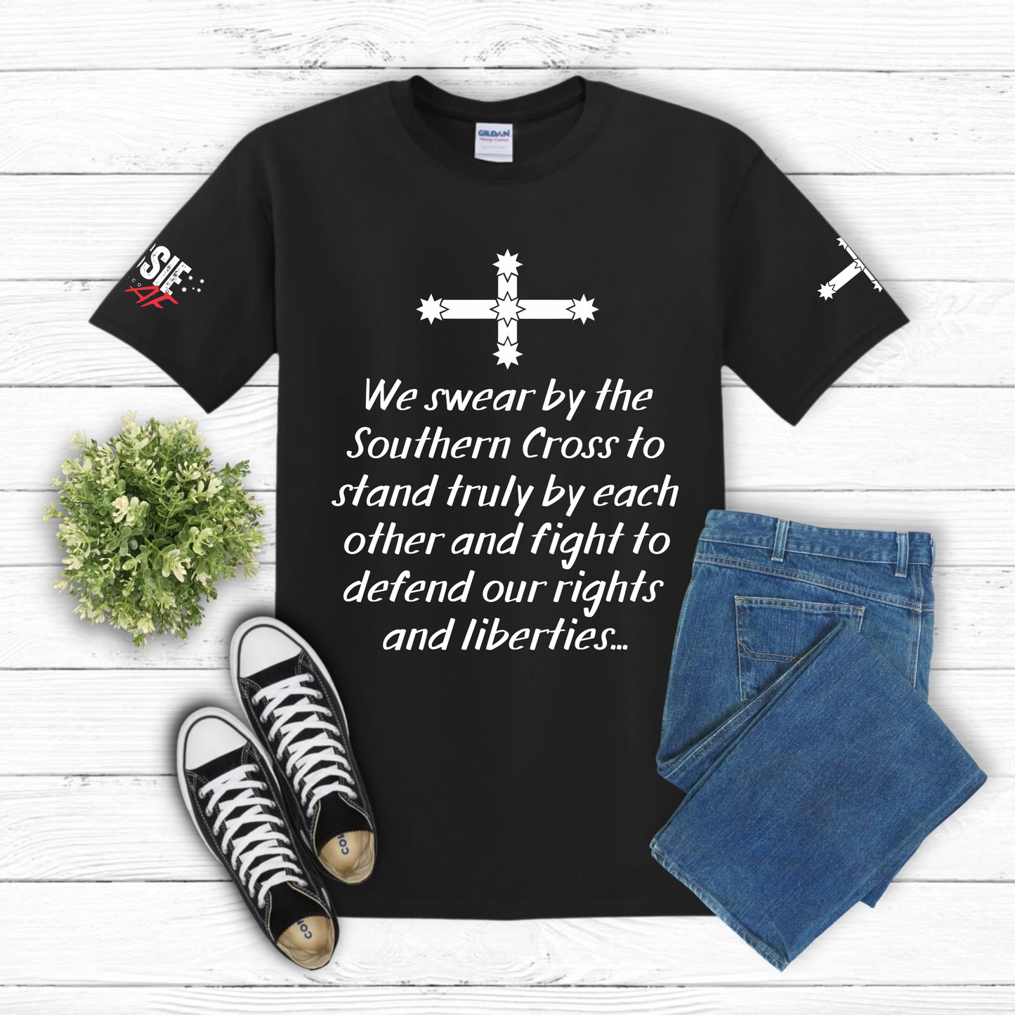 Eureka Flag Oath Unisex T-Shirt with Sleeve Printing
