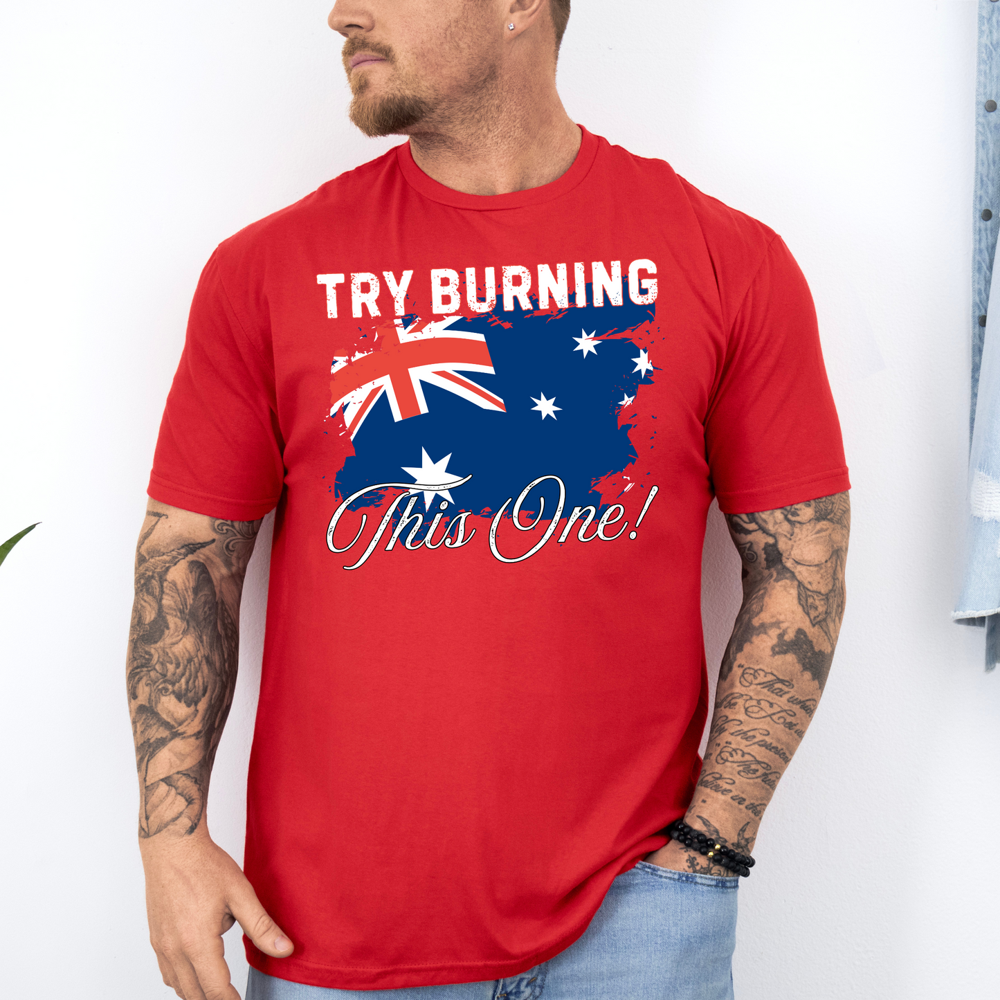 Try Burning This One Australian Flag Patriot Unisex Shirt V2