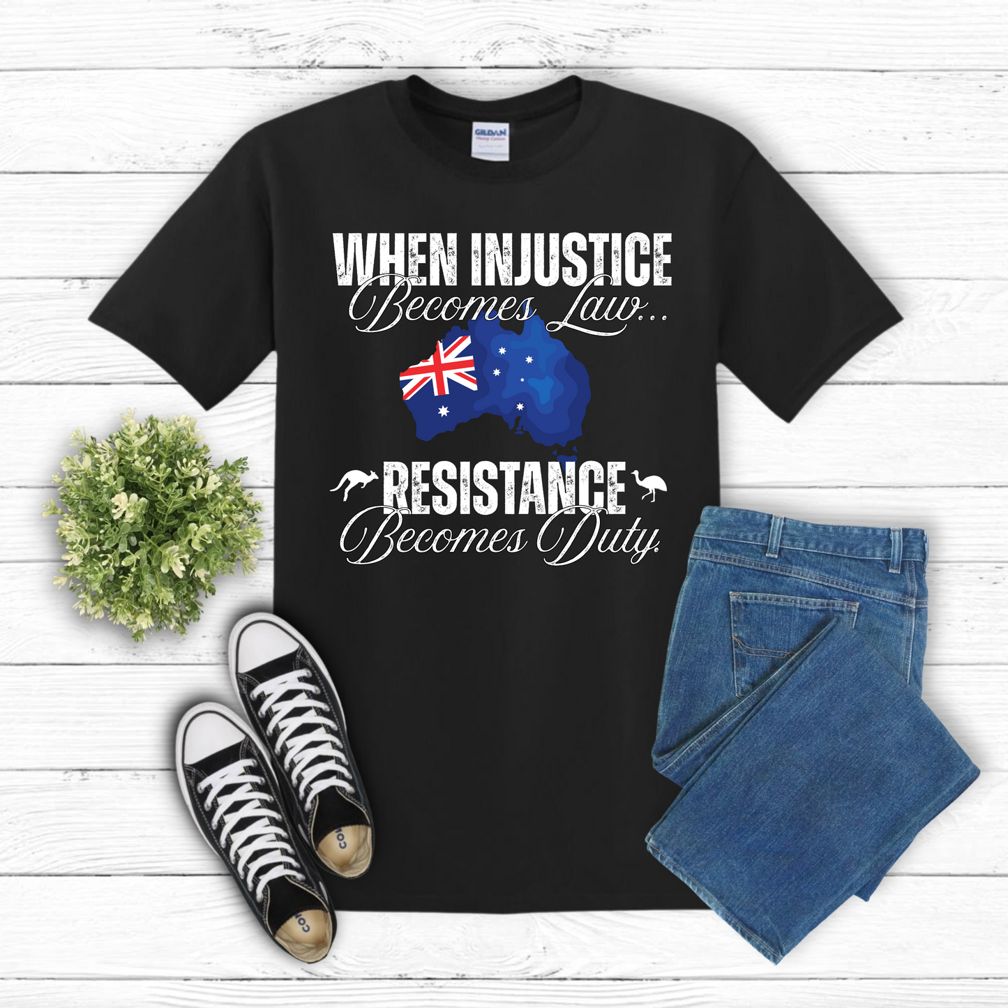 When Injustice Becomes Law Australian Flag Unisex Shirt V2