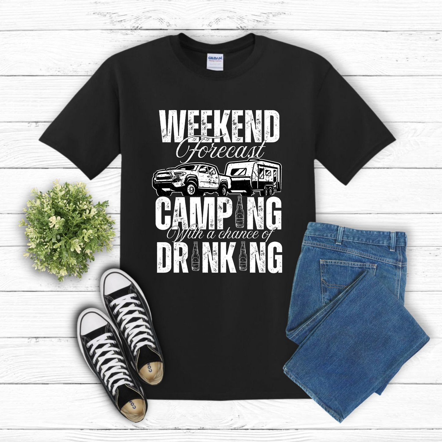 Weekend Forecast Caravan Camping Unisex Shirt