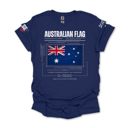 The Symbolism of the Australian Flag Unisex T-Shirt with Sleeve Printing