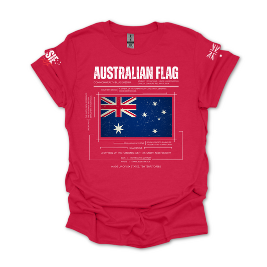 The Symbolism of the Australian Flag Unisex T-Shirt with Sleeve Printing