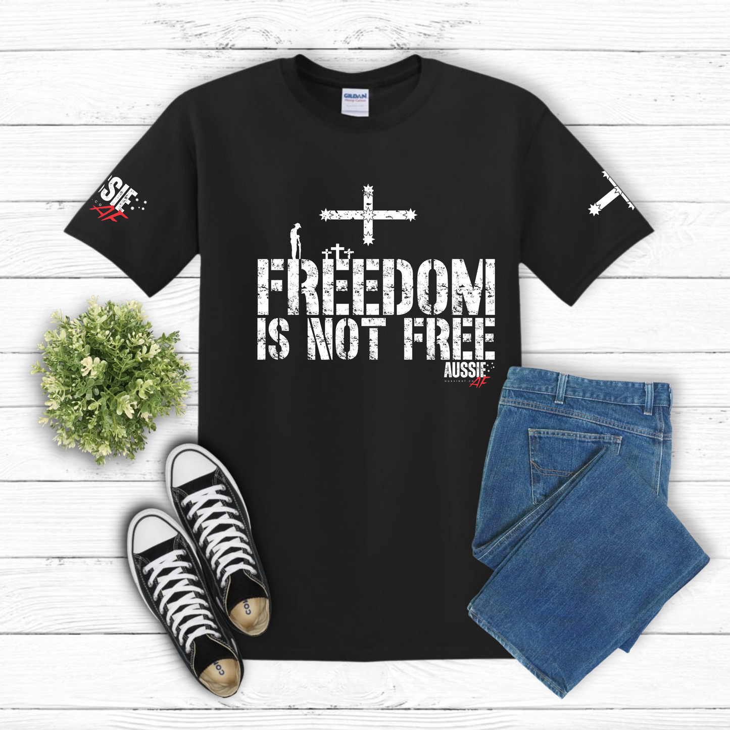 Freedom Is Not Free Eureka Flag Unisex T-Shirt with Sleeve Printing