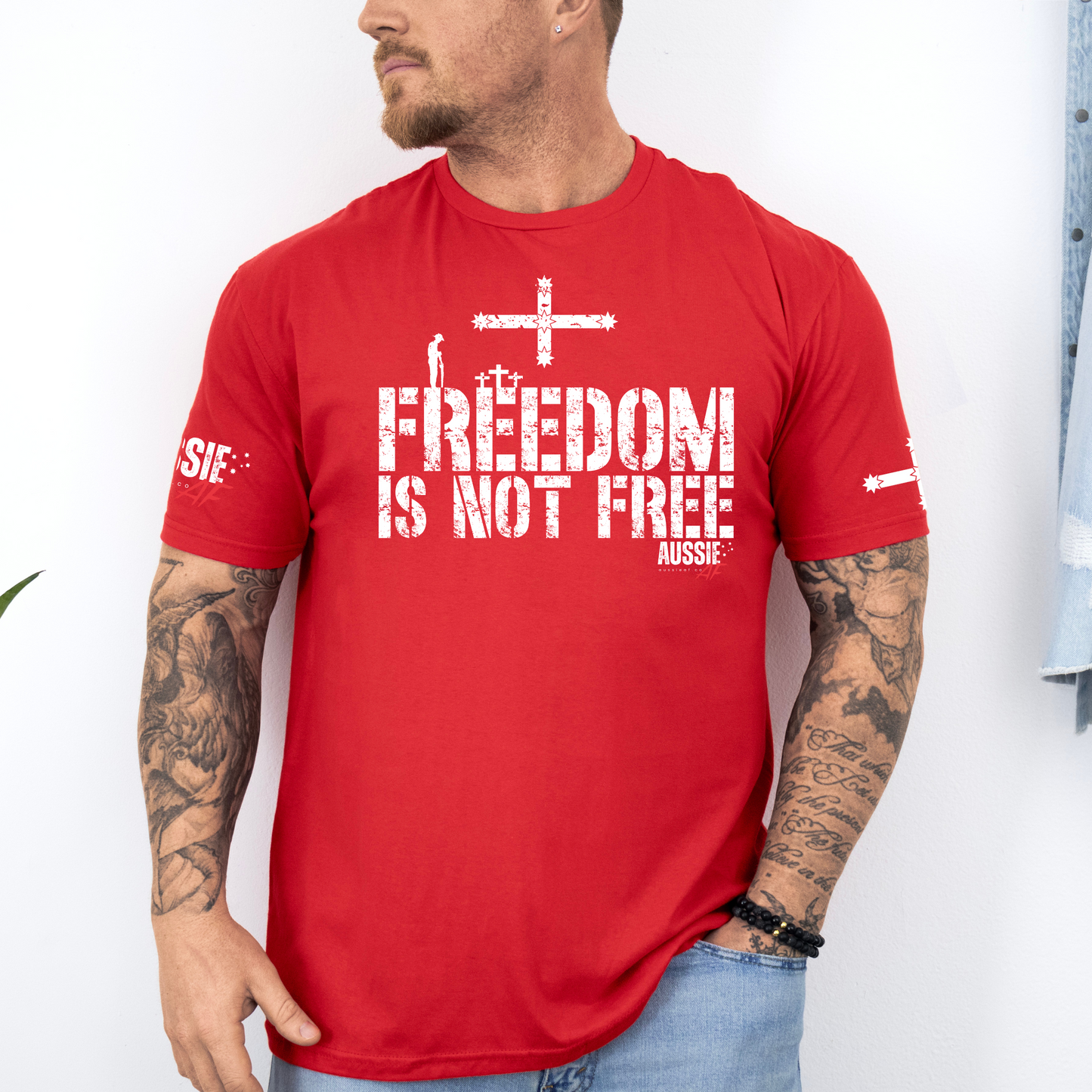 Freedom Is Not Free Eureka Flag Unisex T-Shirt with Sleeve Printing