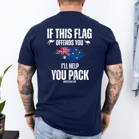 If This Flag Offends You Australian Flag Unisex BACK Print Shirt