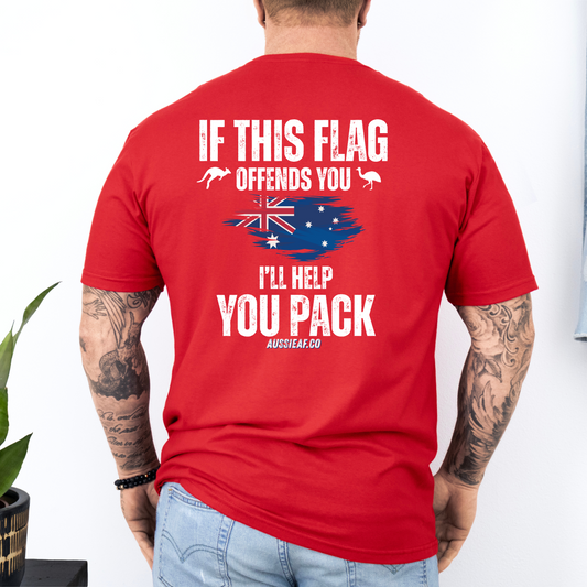 If This Flag Offends You Australian Flag Unisex BACK Print Shirt