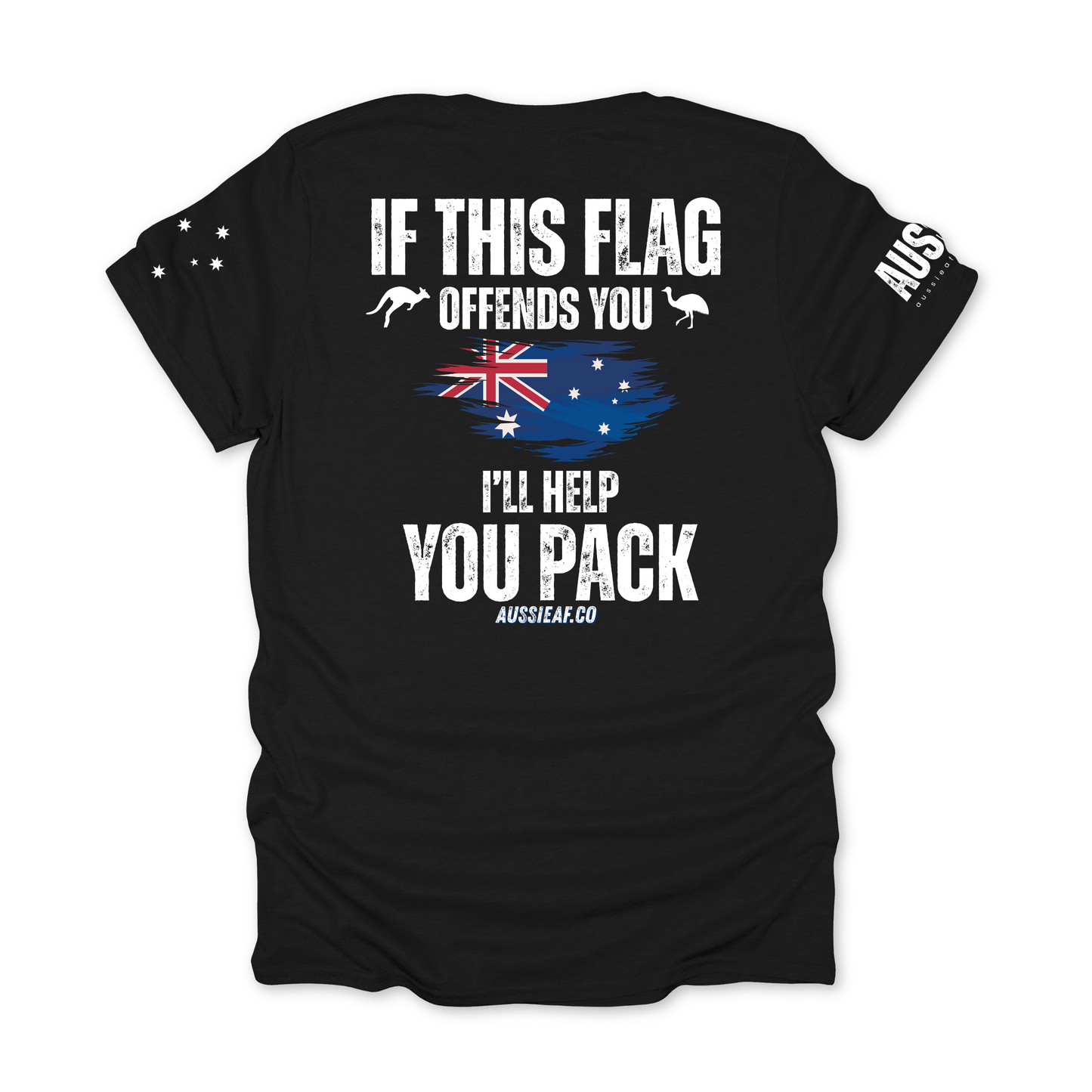 If This Flag Offends You Australian Flag Unisex BACK Print Shirt with Sleeve Printing