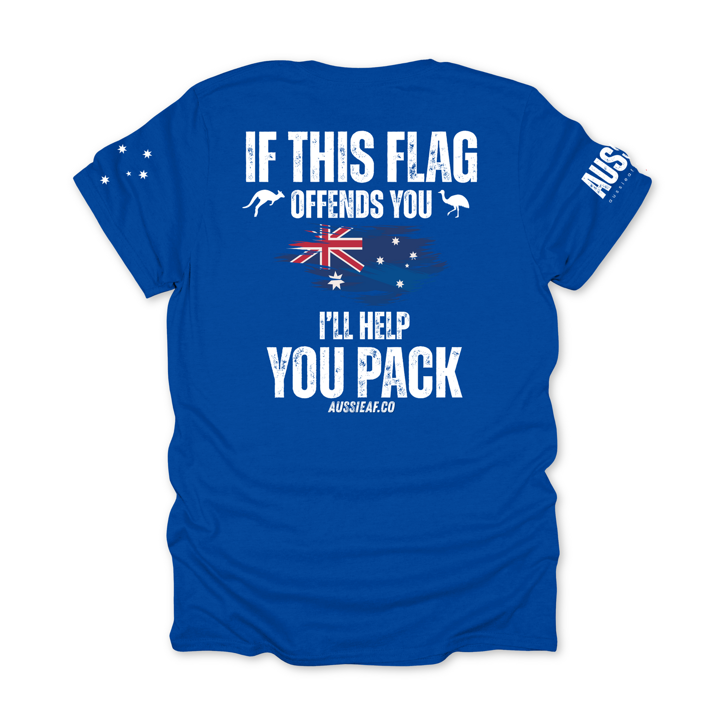 If This Flag Offends You Australian Flag Unisex BACK Print Shirt with Sleeve Printing