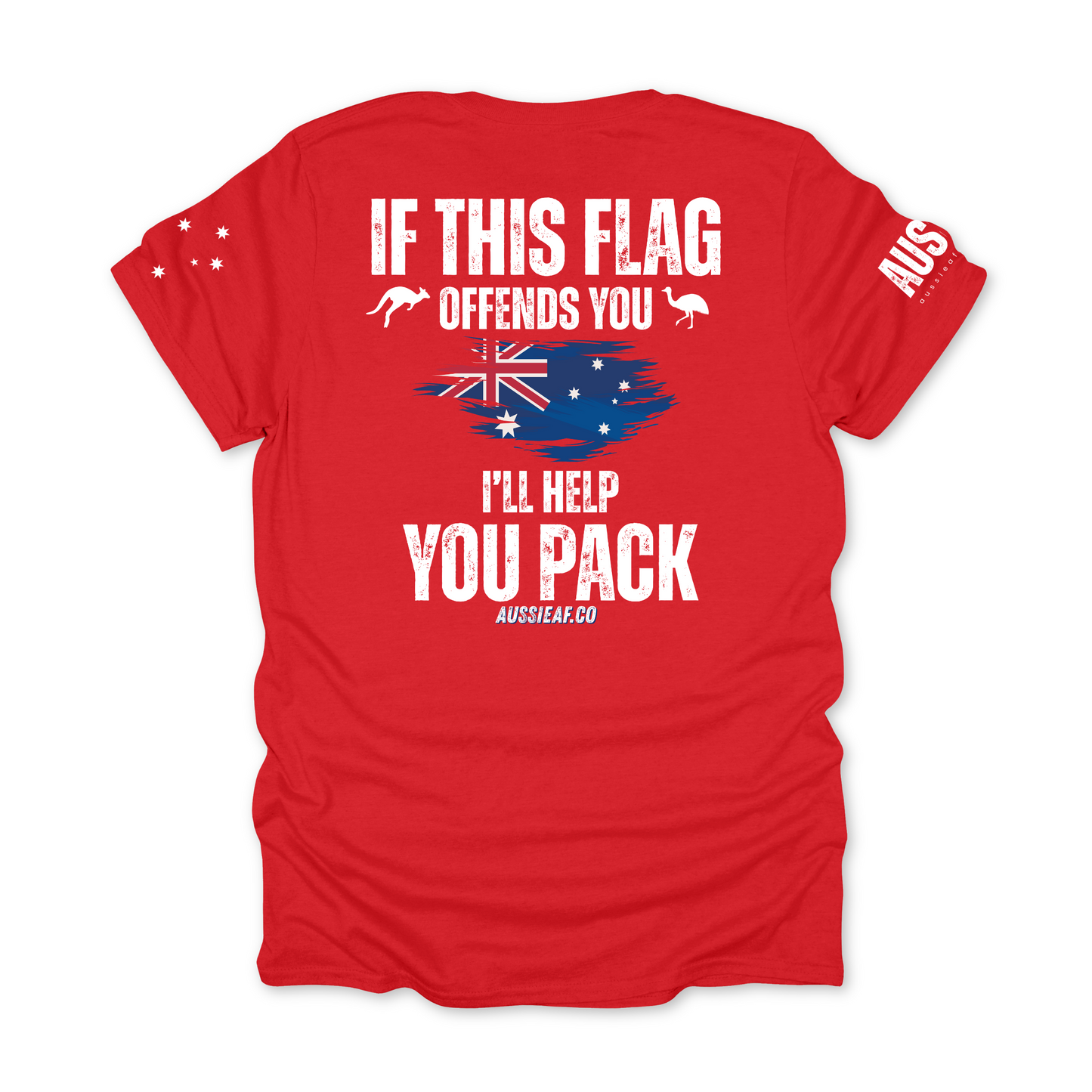 If This Flag Offends You Australian Flag Unisex BACK Print Shirt with Sleeve Printing