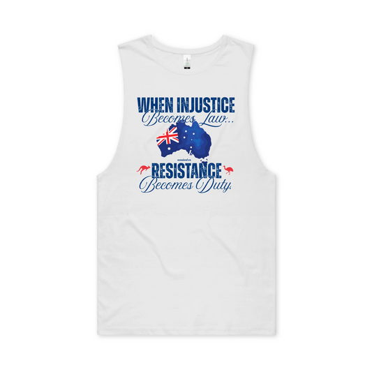 When Injustice Becomes Law Australian Flag Tank Singlet