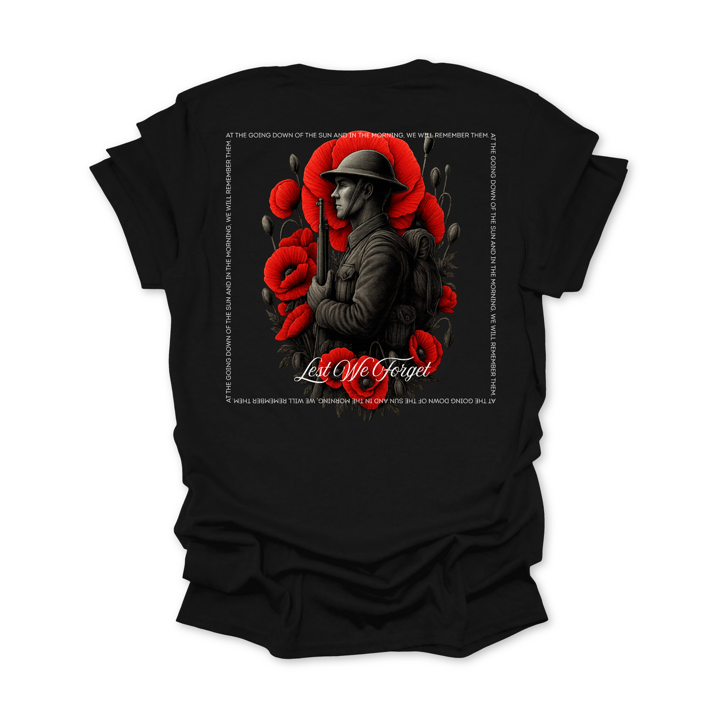 At The Going Down of the Sun Remembrance Day ANZAC Unisex BACK Print Shirt