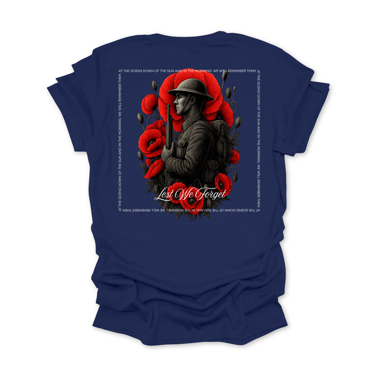 At The Going Down of the Sun Remembrance Day ANZAC Unisex BACK Print Shirt