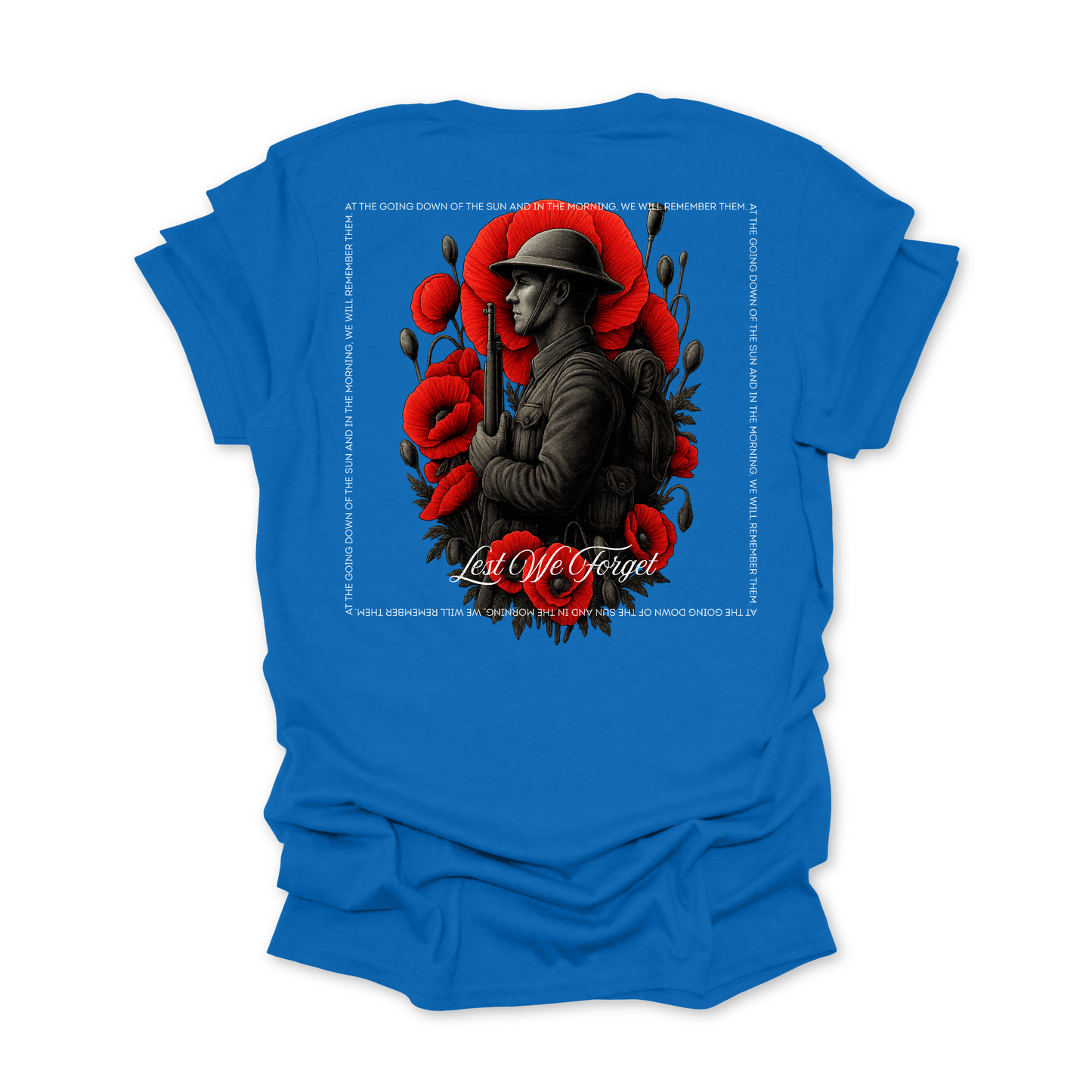 At The Going Down of the Sun Remembrance Day ANZAC Unisex BACK Print Shirt