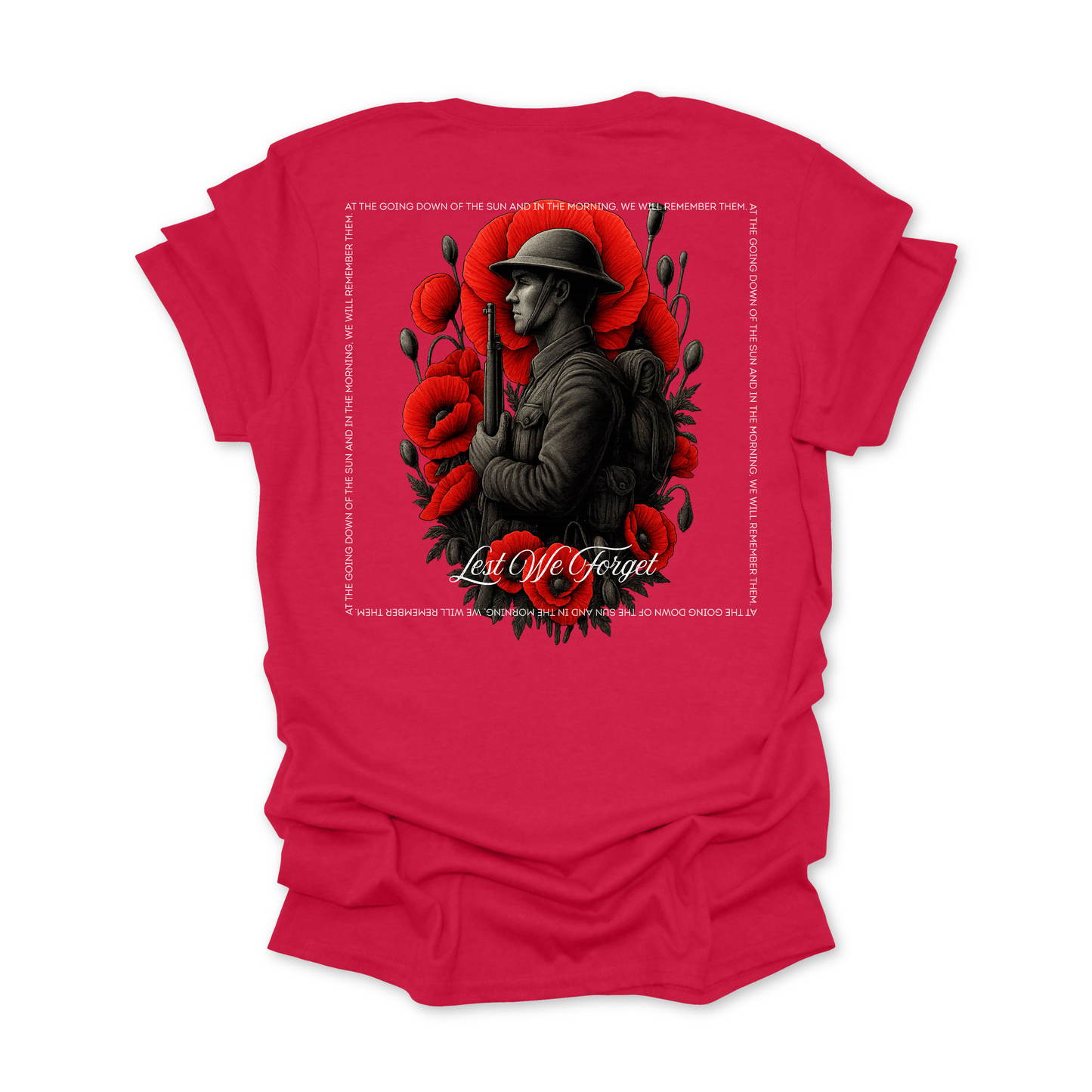 At The Going Down of the Sun Remembrance Day ANZAC Unisex BACK Print Shirt