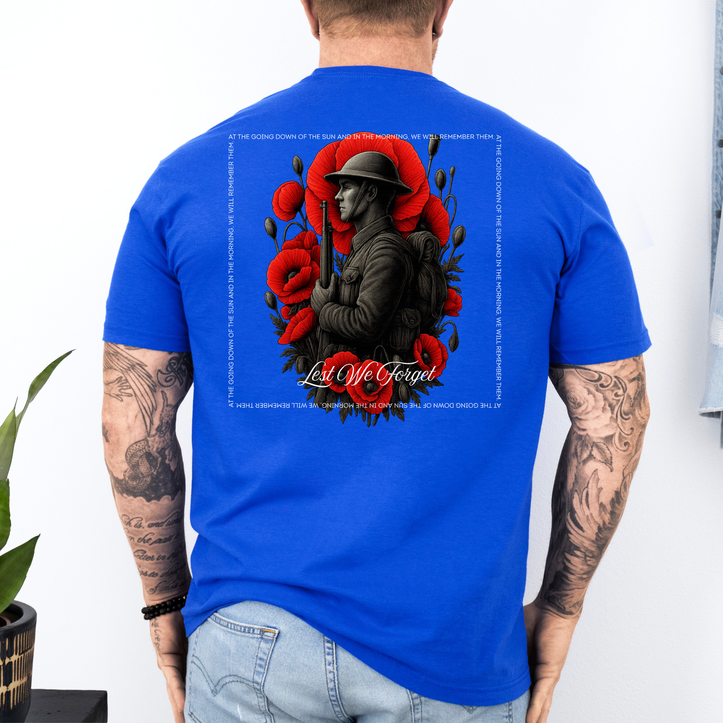 At The Going Down of the Sun Remembrance Day ANZAC Unisex BACK Print Shirt