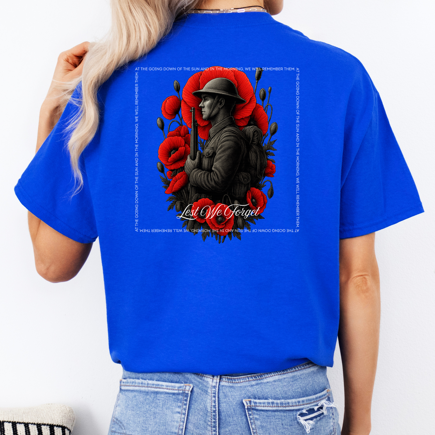 At The Going Down of the Sun Remembrance Day ANZAC Unisex BACK Print Shirt