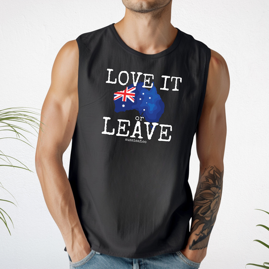 Love it or Leave Australia Flag Singlet