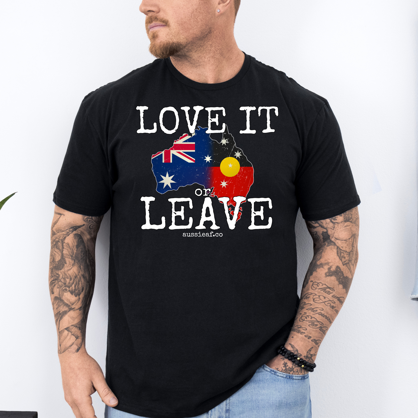 Love it or Leave Australian/Aboriginal Flag Unisex Shirt
