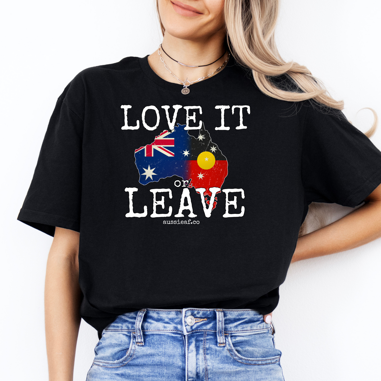 Love it or Leave Australian/Aboriginal Flag Unisex Shirt
