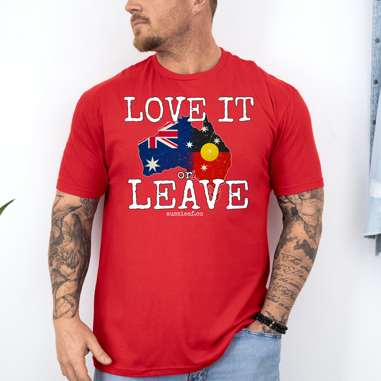 Love it or Leave Australian/Aboriginal Flag Unisex Shirt