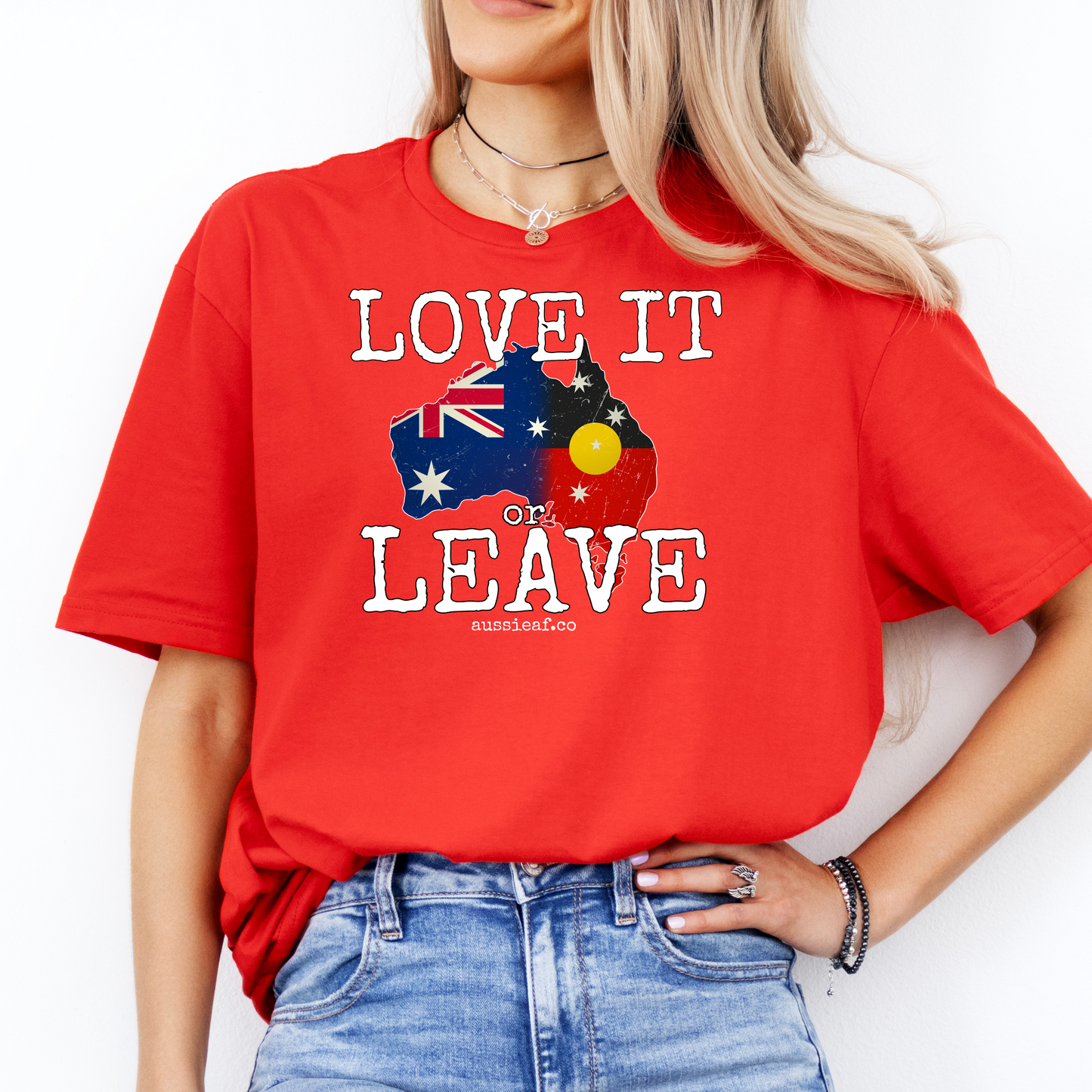 Love it or Leave Australian/Aboriginal Flag Unisex Shirt