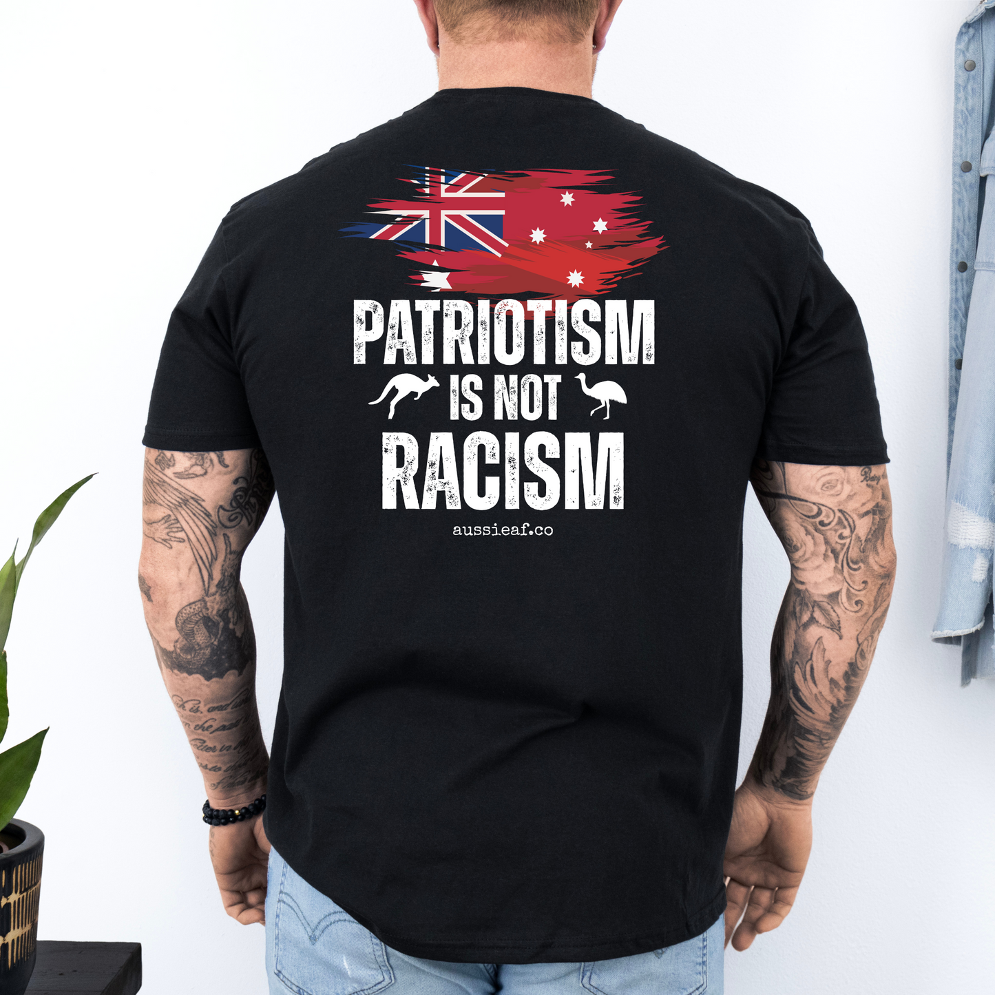 Patriotism is Not Racism Australian Federal Flag Unisex BACK Print Shirt