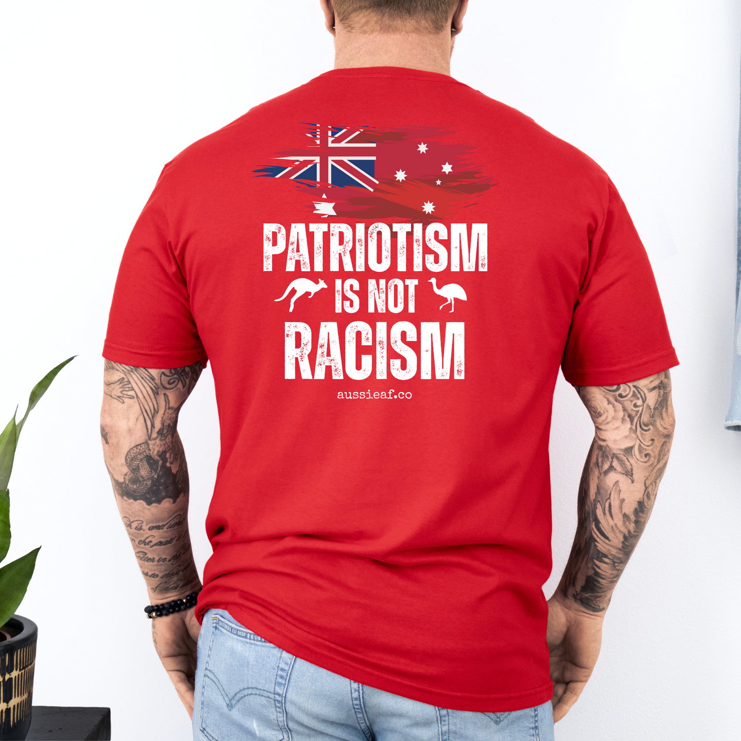 Patriotism is Not Racism Australian Federal Flag Unisex BACK Print Shirt