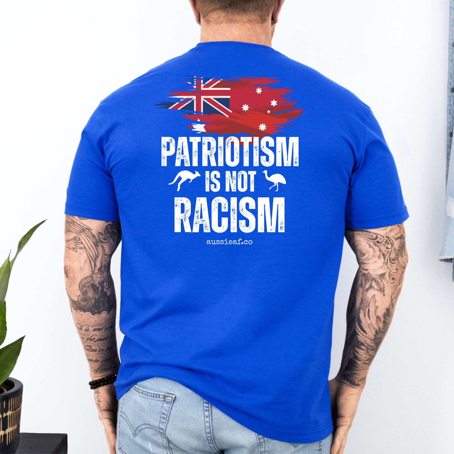 Patriotism is Not Racism Australian Federal Flag Unisex BACK Print Shirt