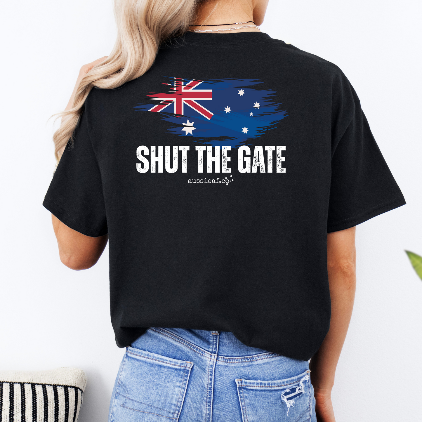 Shut the Gate Unisex BACK Print Shirt