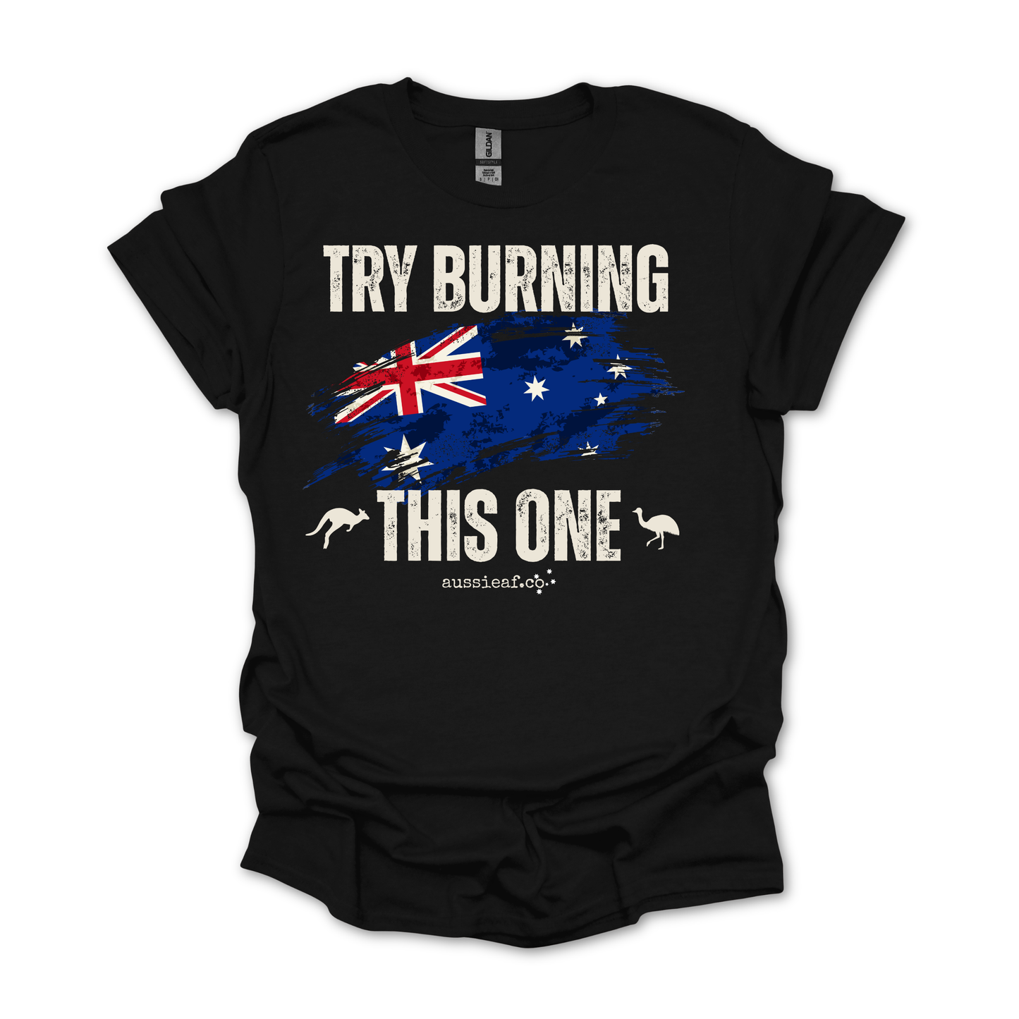 Try Burning This One Australian Flag Unisex FRONT Print Shirt
