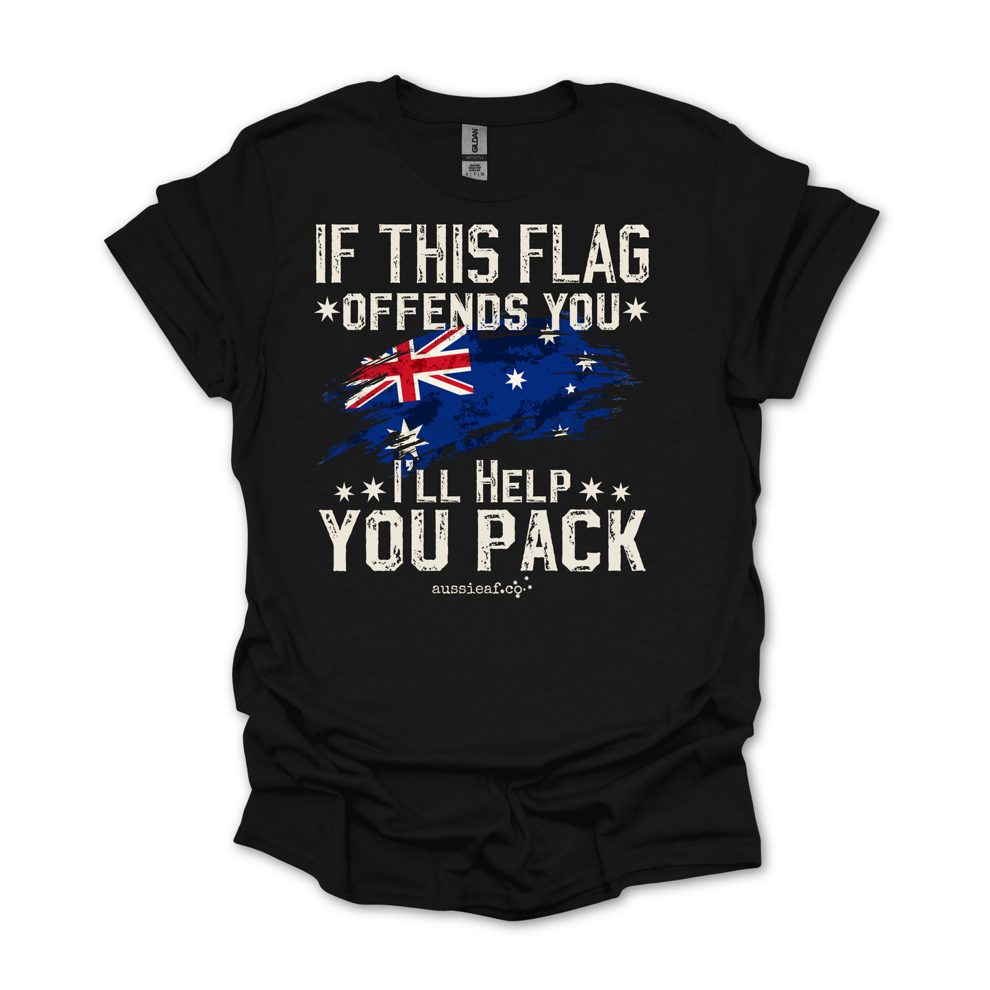 If This Flag Offends You, I'll Help You Pack Australian Flag Unisex FRONT Print Shirt