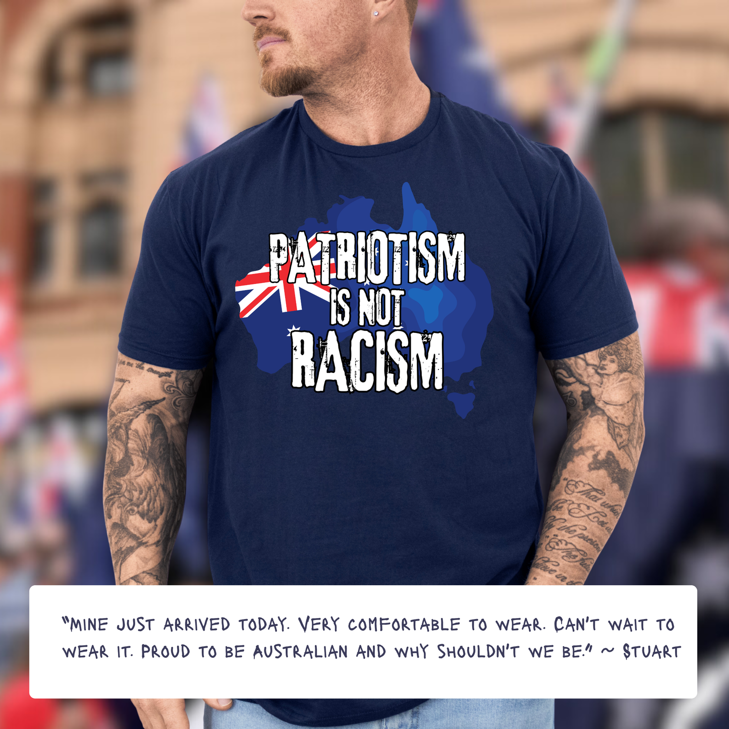 Patriotism is not Racism Australian Flag Unisex FRONT Print Shirt V3