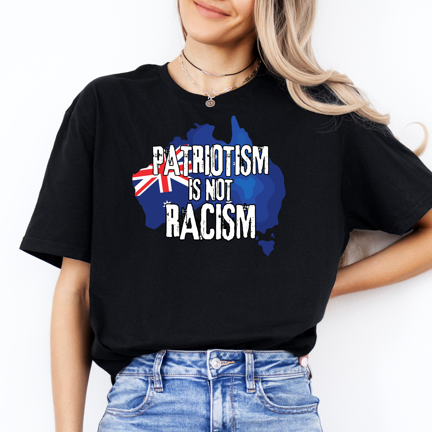 Patriotism is not Racism Australian Flag Unisex FRONT Print Shirt V3