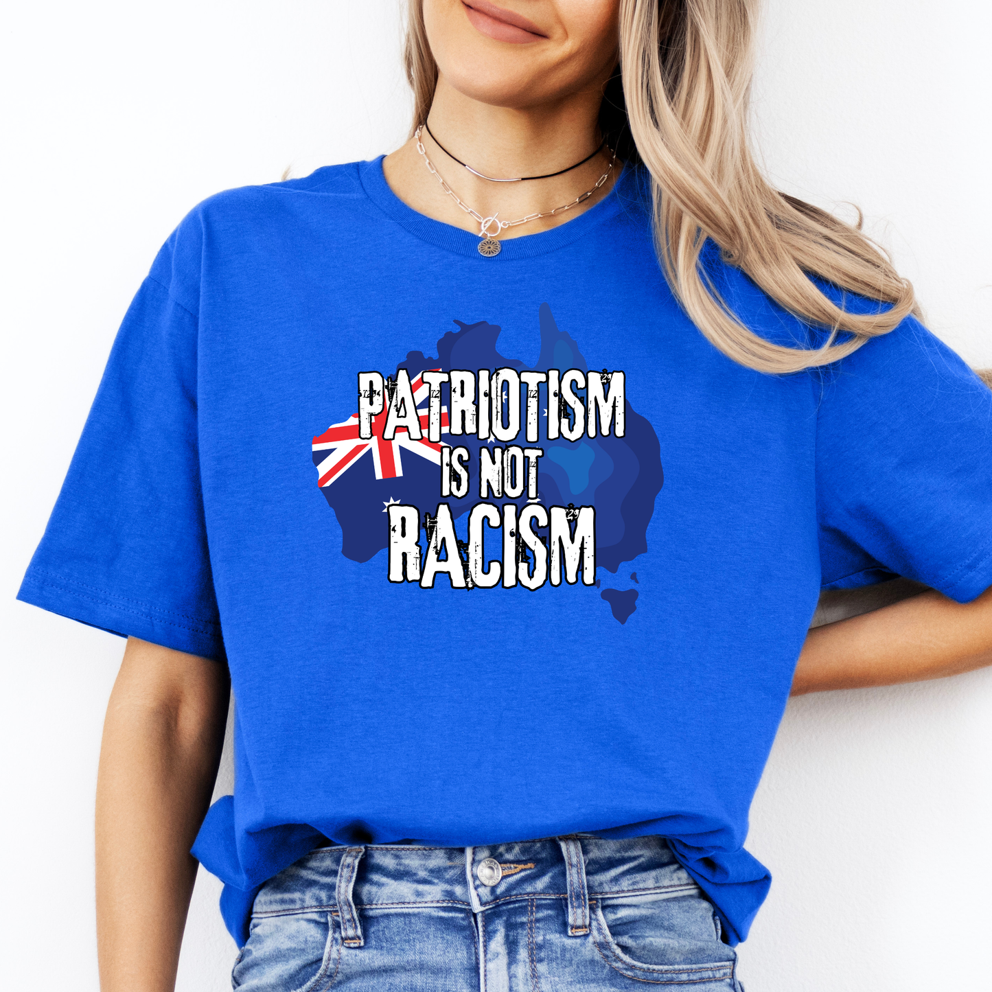 Patriotism is not Racism Australian Flag Unisex FRONT Print Shirt V3